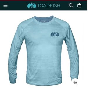 Toadfish Technical Performance Fishing Mens Long Sleeved Sz Lg blue